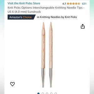 Knit Picks Options Interchangeable Knitting Needle Tips - US 6 (4.0 mm)Sunstruck